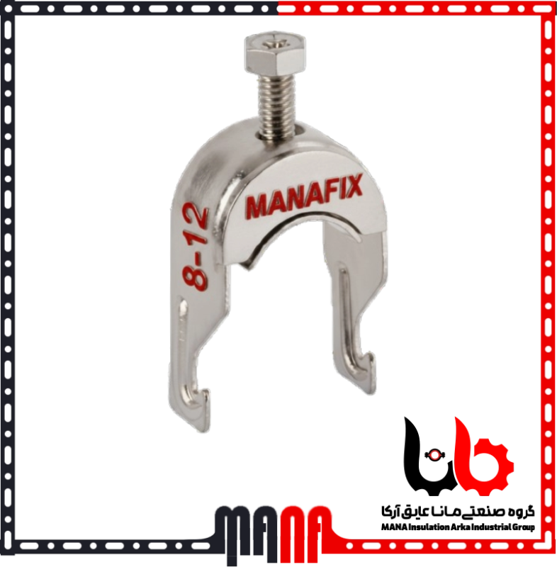 ریل و بست چنگالی گالوانیزه برای نصب لوله‌های برق و تاسیسات سایز 12-8