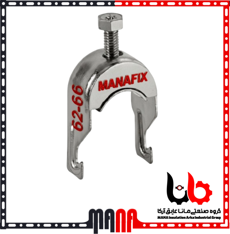 ریل و بست چنگالی گالوانیزه برای نصب لولههای برق و تاسیسات سایز 62-66