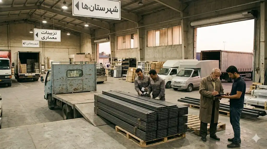 حمل پروفیل ساپورت تاسیساتی ۴۱در۴۱ با خودروهای باربری مناسب مسیرهای بینشهری
