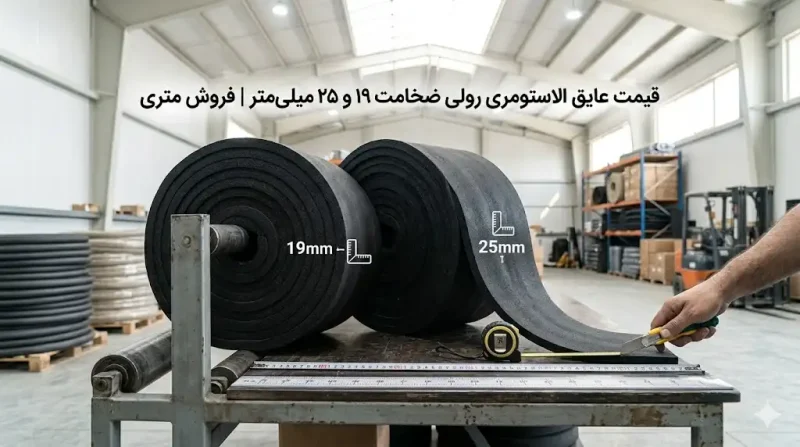 قیمت عایق الاستومری رولی ضخامت ۱۹ و ۲۵ میلی‌متر | فروش متری