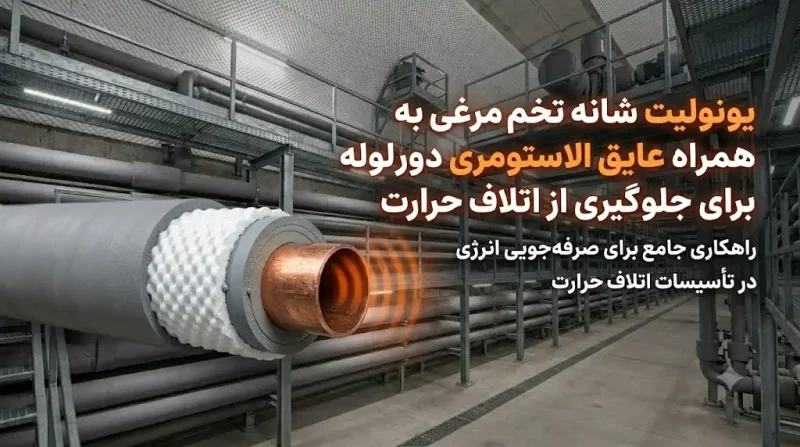 یونولیت شانه تخم‌مرغی به همراه عایق الاستومری دور لوله