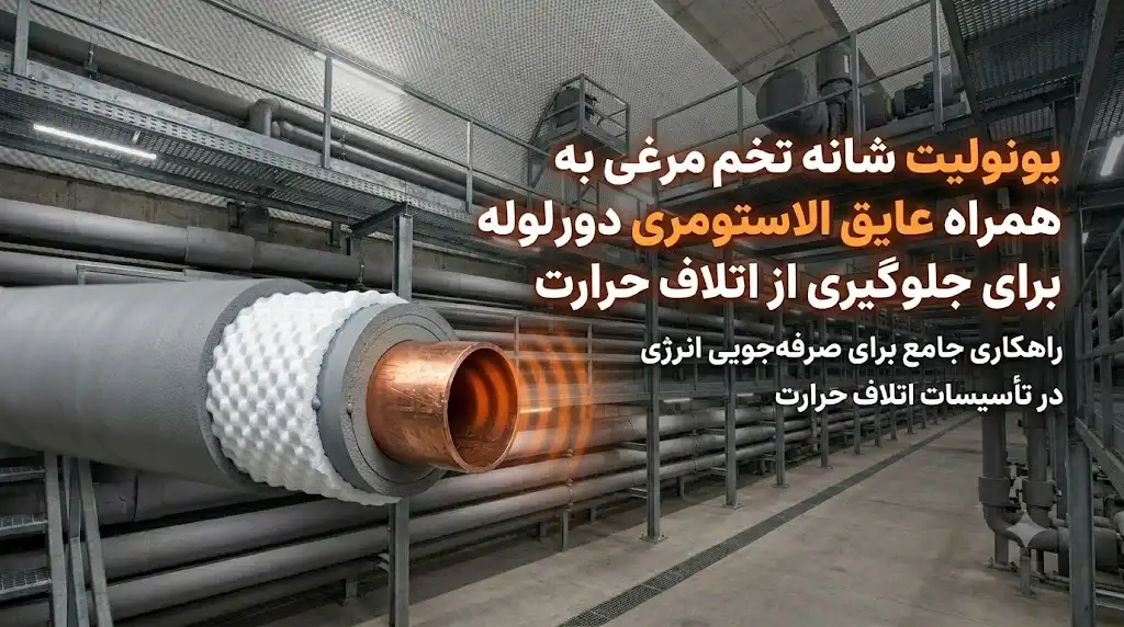 یونولیت شانه تخم‌مرغی به همراه عایق الاستومری دور لوله