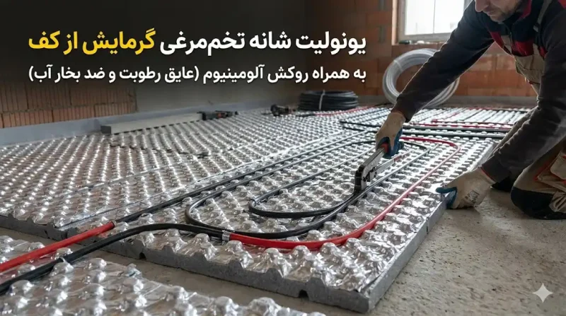 یونولیت شانه تخم‌مرغی با روکش آلومینیوم (ضد بخار آب)