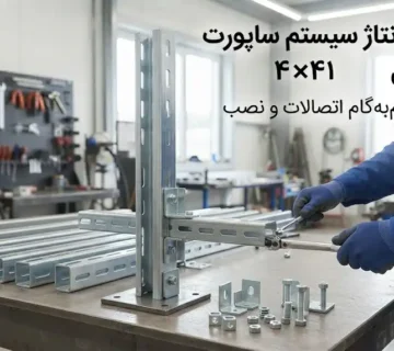 روش مونتاژ سیستم ساپورت با پروفیل ۴۱×۴۱ | نصب و اجرای ساپورت مدولار