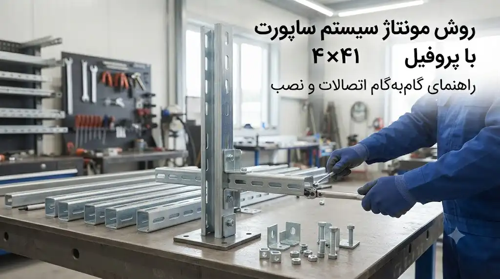 روش مونتاژ سیستم ساپورت با پروفیل ۴۱×۴۱ | نصب و اجرای ساپورت مدولار
